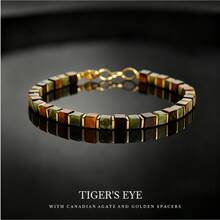 1PC Natural Stone Green And Brown Block Alternating Regular And Beautiful To The Eye Brightens Daily Outfits Suitable For Business And Other Occasions - Multicolor - View 5