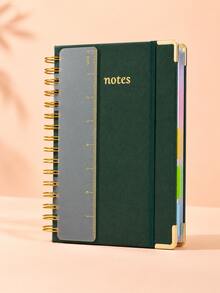 A5 Spiral Notebook (Includes Ruler) - Hard Cover, 100gsm Thick Paper, Vintage Style, Lined Pages, Pink Faux Leather Cover; Suitable For Work, Academic Planning (Elementary, Middle And University Levels), Daily Notes And Journaling. - Multicolor - View 3