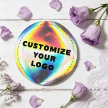 Customized Holographic Sticker LOGO/Design Sticker Labels Your Own Sticker Personalized Holographic Silver Laser Sticker - Laser - View 5