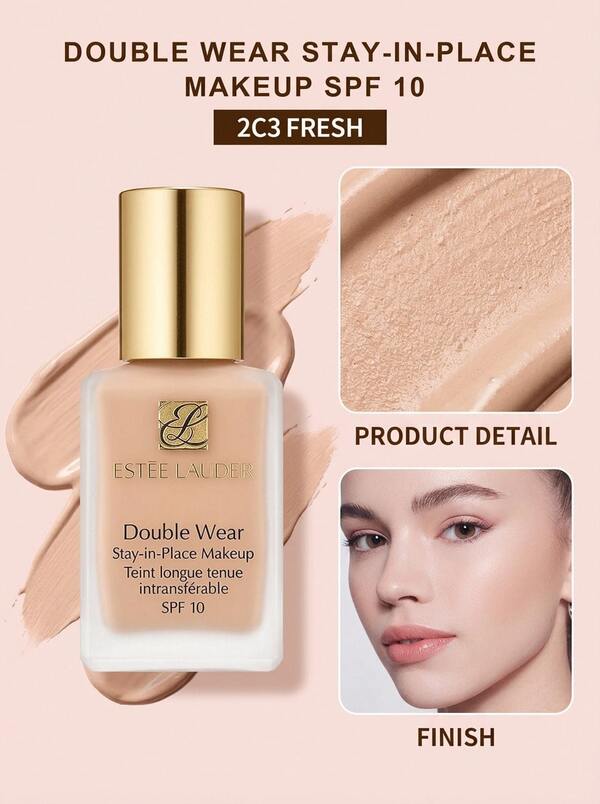 Estée Lauder Double Wear Stay-In-Place Makeup Foundation SPF10 2C3 Fresco 1oz/30ml – Foundation, 24-Hour Wear, For Oily Skin, 2C3 Fresco, SPF 10, Suitable For Daily Makeup