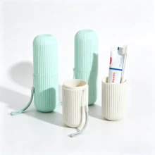 1/2pcs Portable Travel Mouthwash Cup, Reusable Water Cup, Suitable For Outdoor Camping, Business Travel, Bathroom Storage (Built-In Hanging Rope, Random Color Delivery!!!) - Multicolor - View 5