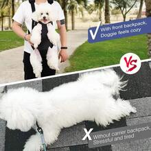 Mochila Cangurera Transportadora Perros Gatos Ajustable - Azul - Ver 3