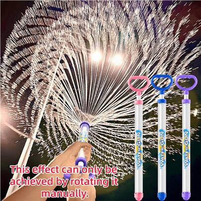 1 pieza Pistola de agua de acción de bomba para adolescentes con efecto de fuegos artificiales – Juguete de salpicadura de tirar para rociar. Accesorio perfecto para fotos y creador de ambiente para Songkran, deriva, fiestas, playa y piscina. Regalo ideal para vacaciones