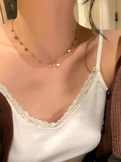 1pc Layered Disc Luxury Necklace