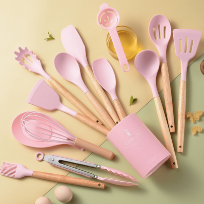 14-Piece Silicone Kitchen Utensils Set Non-Stick Cooking Spoon And Baking Tools