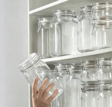 Clip-Top Glass Jar (With Glass Lid), 2-Liter Capacity, 1-Pack - Transparent - View 3