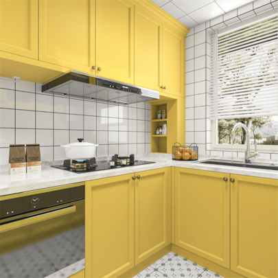 1 Roll, Solid Color Self-Adhesive Matte Contact Paper, Yellow Textured, PVC Waterproof Oil-Resistant, Wear-Resistant, Cuttable, Peel And Stick Wallpaper - Suitable For Room Decoration, Children's Room, Furniture Refurbishment Paper, Furniture Refurbishment, Desktop Repair, Home Decor 15.74X393.7inch