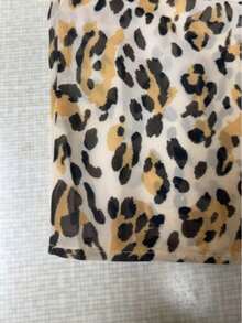 French Leopard Print V-Neck Ruffle Chiffon Blouse, Sleeveless Cinched Waist Slimming Casual Shirt For Commuting, Dating, Vacation, Elegant Summer - Orange - View 9