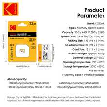 Kodak MicroSD 記憶卡 16GB 32GB 64GB 128GB 256GB，Class 10 U3 V30 A1 高速 TF 閃存卡，讀取速度 100MB/S，4K Ultra HD 影片錄製儲存卡，適用於手機、相機、無人機、行車記錄器、監視器和遊戲機 - 白色 - 查看 12