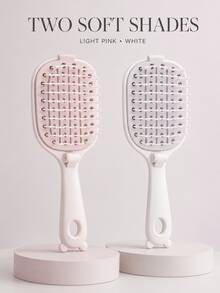 Sisir Wanita Portabel dengan Bantalan Pembersih, Dapat Dilipat, Sisir Bergaris untuk Wanita, Cocok untuk Semua Jenis Rambut, untuk Perjalanan/Perjalanan Bisnis/Penggunaan di Kantor - MultiWarna - View 3