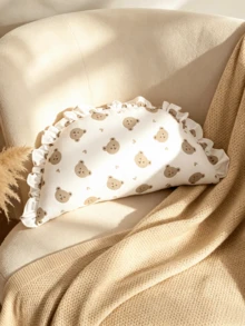 1pc Cute Ruffled Baby Pillow, Soft Comfortable Anti-Flat Head Neck Support Pillow, All-Season Children's Pillow - Multicolor - View 3