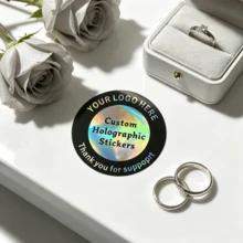 Customized Holographic Sticker LOGO/Design Sticker Labels Your Own Sticker Personalized Holographic Silver Laser Sticker - Laser - View 4
