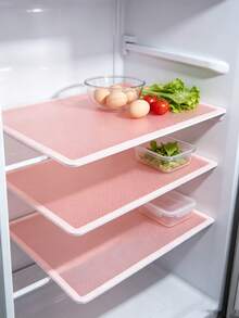 4pcs Pink / Blue / White / Green Dot EVA Fridge Shelf Liner Mat, Waterproof Moisture-Proof Non-Slip Cuttable Cabinet Drawer Protector, Multi-Scene Household Decor Pad, Must-Have For Back To School, Halloween & Christmas Kitchen Storage Organizer - Multicolor - View 2
