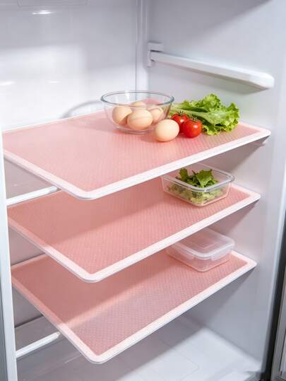 4pcs Pink / Blue / White / Green Dot EVA Fridge Shelf Liner Mat, Waterproof Moisture-Proof Non-Slip Cuttable Cabinet Drawer Protector, Multi-Scene Household Decor Pad, Must-Have For Back To School, Halloween & Christmas Kitchen Storage Organizer