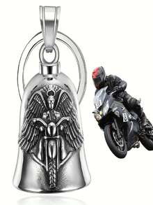 1pc Punk Vintage Style Bell, Zinc Alloy Embossed Pattern, Lucky Amulet Pendant. Suitable For Motorcycle, Bicycle, Pet, Backpack, Key Chain Decoration - Multicolor - View 12