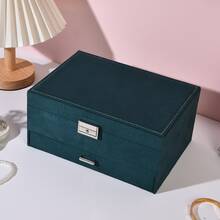 Women's Elegant Lockable Jewelry Box, Multi-Compartment Storage For Rings, Earrings And Necklaces - Multicolor - View 8