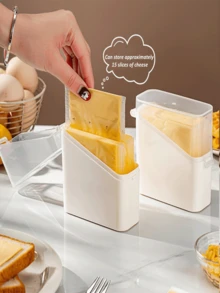 1/2/4/6pcs Cheese Slice Storage Box, Refrigerator Cheese Slice Fresh-Keeping Box With Flip Lid, Butter Packaging Box, Bagged Coffee Box, Refrigerator Small Bag Condiment Storage Box, Household Storage Supplies - Multicolor - View 4