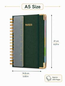 A5 Spiral Notebook (Includes Ruler) - Hard Cover, 100gsm Thick Paper, Vintage Style, Lined Pages, Pink Faux Leather Cover; Suitable For Work, Academic Planning (Elementary, Middle And University Levels), Daily Notes And Journaling. - Multicolor - View 15
