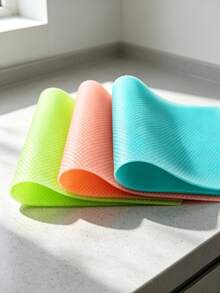 4pcs Pink / Blue / White / Green Dot EVA Fridge Shelf Liner Mat, Waterproof Moisture-Proof Non-Slip Cuttable Cabinet Drawer Protector, Multi-Scene Household Decor Pad, Must-Have For Back To School, Halloween & Christmas Kitchen Storage Organizer - Multicolor - View 5
