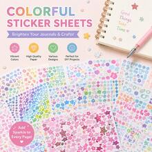 Moon & Star Themed Coated Sticker Book, Aesthetic Basic Scrapbooking Stickers For DIY Journal Decoration And Card Making. Cute Photocard And Collage Craft Supplies, Decorative Washi Stickers For Embellishing Journals And Diaries. - Multicolor - View 4