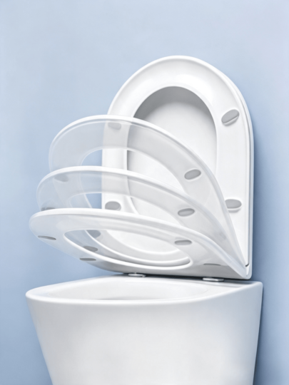 1pc Universal Thickened Slow-Close Toilet Seat, Quiet Splash-Proof Toilet Ring, Easy-To-Clean Compatible Toilet Lid.
