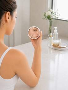 LED Makeup Mirror, Rechargeable With Stand Desktop Mirror, LED Smart Dimmable Portable, Rechargeable Foldable Tabletop Professional Makeup Mirror, Suitable For Dorm Use, Adjustable Brightness, Portable Design Suitable For Handbag And Vanity Use, High Definition Clear Reflection, Precise Makeup, Suitable For Women, Girls, Students And Makeup Enthusiasts Birthday Gift, Mother's Day Gift, Christmas Gift And Holiday Gift (Pink White) - Multicolor - View 13