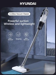 HYUNDAI Multifunctional Handheld Vacuum Cleaner, Powerful Wet & Dry Suction, Suitable For Home Cleaning, Pet Hair And Other Vacuuming, Adjustable Gear, Applicable For Home, Dorm And More, Rechargeable Portable Detachable Vacuum Cleaner - White - View 2
