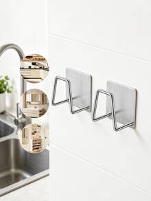 Wall Hanging Metal Cleaning Ball Hook, Multi-Purpose Adhesive Storage Rack, Bathroom & Kitchen Accessory Holder.Bathroom Wall Organizer, Laundry Room Sink, Small Apartment Kitchen Tidying - Multicolor - View 13