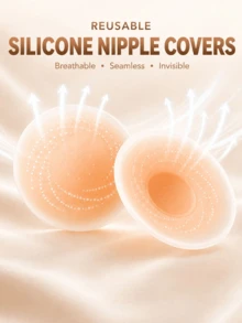 Breathable Waterproof Adhesive Nipple Covers, Reusable Invisible Ultra-Thin Breast Pads, Seamless Coverage For Backless Strapless Dresses - Multicolor - View 1
