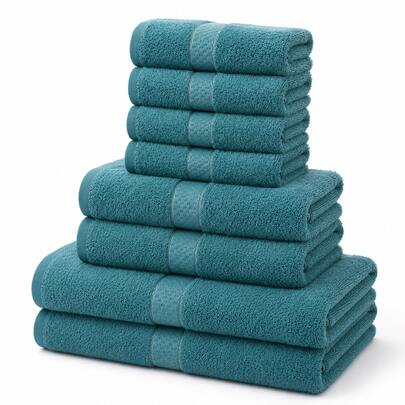 8-Piece Cotton Towel Set – 2 Bath Towels, 2 Hand Towels & 4 Washcloths – Hotel-Quality, Super Soft, Highly Absorbent And Quick-Drying Bathroom Towels