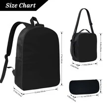3-teiliges Damen-Taschenset, 2D-Mode-Print-Rucksackset, cooles und  Rucksackset, 3-teiliges Set aus Rucksack, Clutch und Umhängetasche, mit einem furchteinflößenden schwarzen mechanischen Monster-Muster mit Kugel.Geeignet für die täglichen Ausflüge der Menschen - 3-teiliges Set - Übersicht 6
