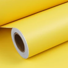 1 Roll, Solid Color Self-Adhesive Matte Contact Paper, Yellow Textured, PVC Waterproof Oil-Resistant, Wear-Resistant, Cuttable, Peel And Stick Wallpaper - Suitable For Room Decoration, Children's Room, Furniture Refurbishment Paper, Furniture Refurbishment, Desktop Repair, Home Decor 15.74X393.7inch - K-Yellow - View 10