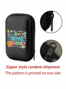 Bolsa Organizadora Digital Portátil de Casca Rígida de EVA Durável com Padrão de Letras "Carregadores de Viagem", Bolsa de Armazenamento de Produtos Eletrônicos, Mini Bolsa de Maquiagem, Organizador de Batom, Para Armazenar Acessórios Eletrônicos, Fones de Ouvido, Carregadores, Moedas, Produtos de Cuidados com a Pele de Tamanho de Viagem, Adequado para Férias, Dormitório, Escritório, Viagem, Presente de Aniversário Perfeito, Presente de Volta às Aulas, Presente de Abertura de Escola, Presente do Dia do Professor - Multicolorido - Visão 9