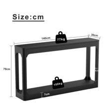 Curved 140cm Long Side Table With Storage, A Two-Tier Storage Table To Place Behind The Sofa, For The Area Behind The Sofa, The Entryway, The Hallway And The Corridor. Black - Black - View 3