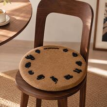 1pc Tufted Dining Chair Seat Cushion, Soft Plush Chenille Embroidered Chair Pad 16x16 Inch, Thick Comfy Cushion For Kitchen Chair Home Office Decor - Multicolor - View 5