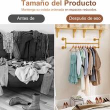 2piezas Percheros De Pared Minimalista Estante de Ropa Perchero Organizador de Acero para uso doméstico en el baño y en la cocina - Ver 4