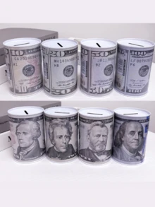 1 قطعة صندوق توفير عملات معدنية أوروبي من القصدير، صندوق توفير عملات الدولار الدائري، فتحة عملات فقط، مناسب كهدية - متعدد الألوان - مشاهدة 6