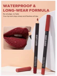 beauty glazed Set 2pcs Lip Gloss & Lip Liner - Formula Riasan Bibir Gradien untuk Bibir Penuh, Lip Gloss Mengkilap Seperti Kaca untuk Efek Bervolume, Kombinasi Bibir Populer untuk Tampilan Sehari-hari dan Pesta - B330#A1+B129#107 - View 9