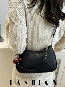 1 PC Women's Simple PU Shoulder Bag, Commuter Handbag, Perfect For Commuting, Dates, And Travel, Summer Style, Wallet, Fashion Handbag, Crossbody Bag - Black - View 5