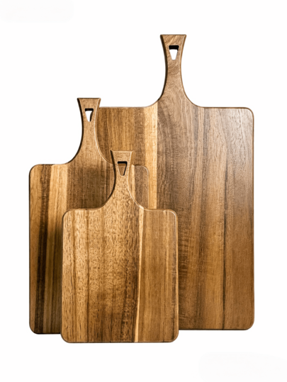 Acacia Wood Cutting Board With Handle, Rustic Kitchen Cutting Board, Suitable For Christmas, Halloween, Thanksgiving, Harvest, Season Opening Gifts, Dinner Preparation, Defrosting And Holiday Home Gifts