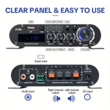 HiFi Car Audio Amplifier 2.1 Channel – Powerful Subwoofer Amplifier With Bass/Treble Adjustment, Clear Stereo Sound, Suitable For RV/Car/KTV/Home, Easy Installation - A - View 3