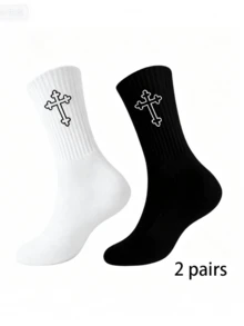 1/5/10/20 Pairs Men's Mid-Calf Socks, Business Casual, Comfortable, Moisture-Wicking, Breathable, Solid Color, Neutral - Multicolor - View 4