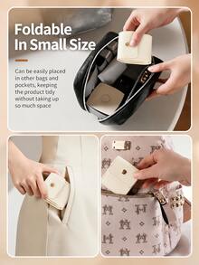 4-Grid Foldable Multi-Function Travel Jewelry Storage Bag, Mini Portable Multi-Compartment Jewelry Organizer, Snap Closure Secure, Suitable For Necklaces, Earrings, Rings And Jewelry Storage, Jewelry Storage Bag - Multicolor - View 6