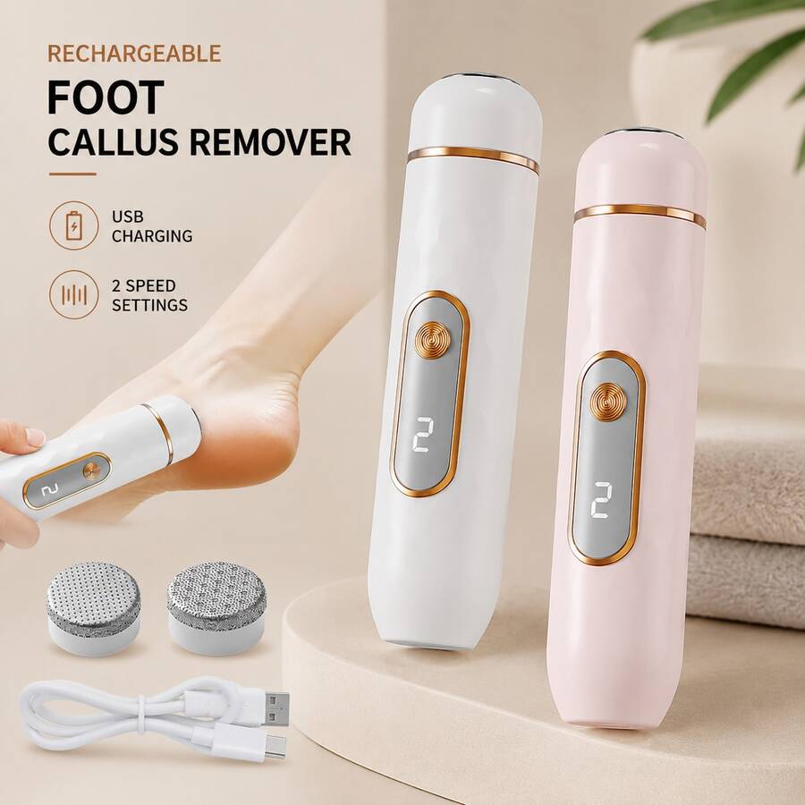 Alat Pengikir Kaki Elektrik Isi Ulang, Penghapus Kapalan Mini Portabel, 2 Pengaturan Kecepatan, Alat Perawatan Kaki dengan Layar Digital, Kepala Penggiling Logam, Cocok untuk Perawatan Kaki di Rumah - View 1