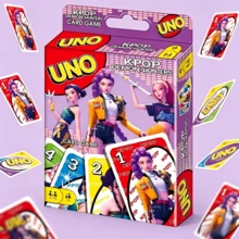1pc K-POP Style UNO Casual Card Game Set, Fashion Character Illustrations On Cards And Packaging, Complete Standard , Durable Thick Paper For Repeated Play, Multi-Player Battle Suitable For Various Offline Social Scenarios, Best Friend Dates, Colleague Team Building, Short Trips, Home Leisure, Zero Learning Curve For Quick Start - Multicolor - View 5