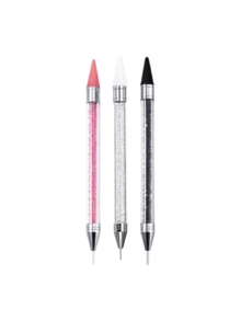 2-In-1 Rhinestone Dotting Pen: Dual-Head Design, Crystal Material Rhinestone Dotting Pen With Crystal Handle, Perfect For Nail Art Creation And DIY Decoration, Rhinestone Dotting Brush And Sorting Tray For Nail Art. Self-Adhesive Rhinestone Dotting Brush And White Rhinestone Storage Tray On Both Ends Suitable For DIY Rhinestone Crafts And Rhinestone Painting. - White - View 17
