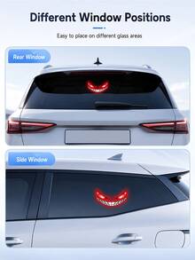 Luz LED de Ojo de Diablo para Ventana de Coche Alimentada por Energía Solar, Nuevo Ojo de Coche LED Dinámico 2026, Luz de Atmósfera Dinámica para Parabrisas de Ojo de Diablo, Con Sensor de Vibración y Luz, Recargable por USB-C, 5 Modos, Instalación con Ventosa - condujo - Ver 6