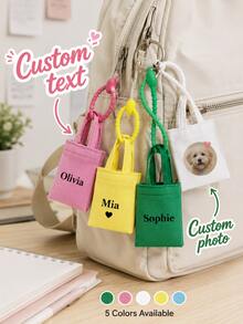 Personalized Pet Photo Bag Charm, Custom Name Keychain, Photo Key Ring, Cute Bag Pendant, Personalized Accessory Gift, Custom Pet Keepsake - Multicolor - View 7