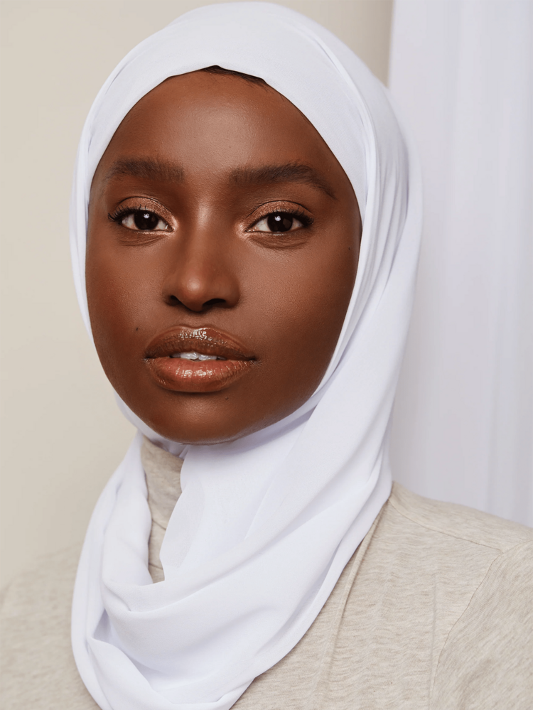 Soft Chiffon Hijab For Women, Solid Color Soft Chiffon Crepe Hijab Scarf – Long Fashion Hijabs Scarves - Muslim Scarf Hijab - White - View 2