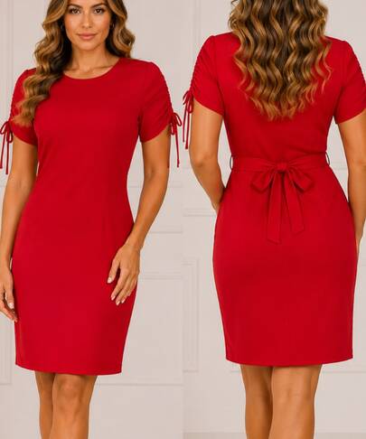 Vestido Midi Moda Evangelica Manga Tubinho Comprimento no Joelho Confortável  Simples    Casual    Tecido
